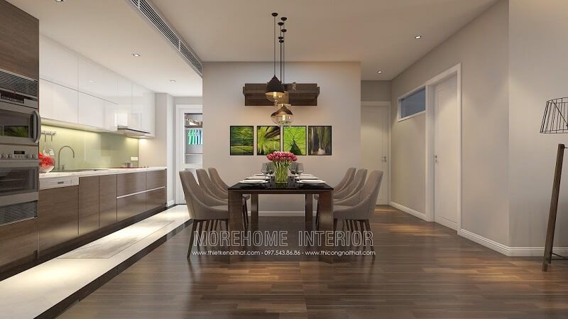 Bạn đang cần tìm bộ bàn ăn hiện đại gỗ tự nhiên cho căn hô chung cư gia đình thì đừng nên bỏ lỡ mẫu thiết kế này